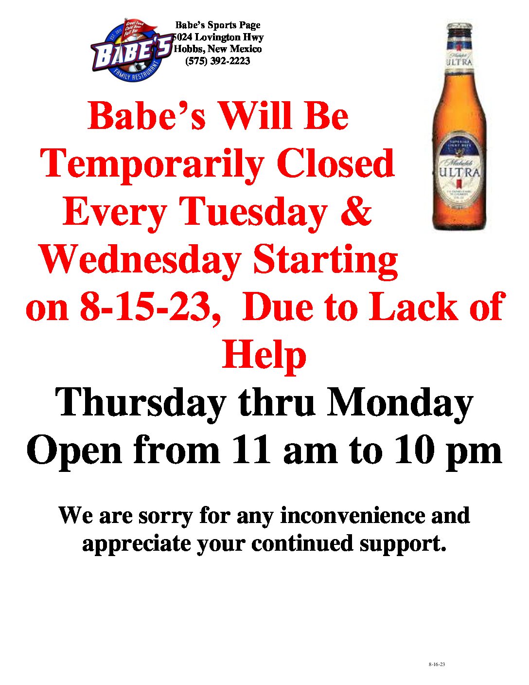 8-16-23 CLOSED TUES WED Mich Ultra.docx